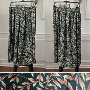 CC Hughes Long Green Cottagecore Prairie Skirt Vines L